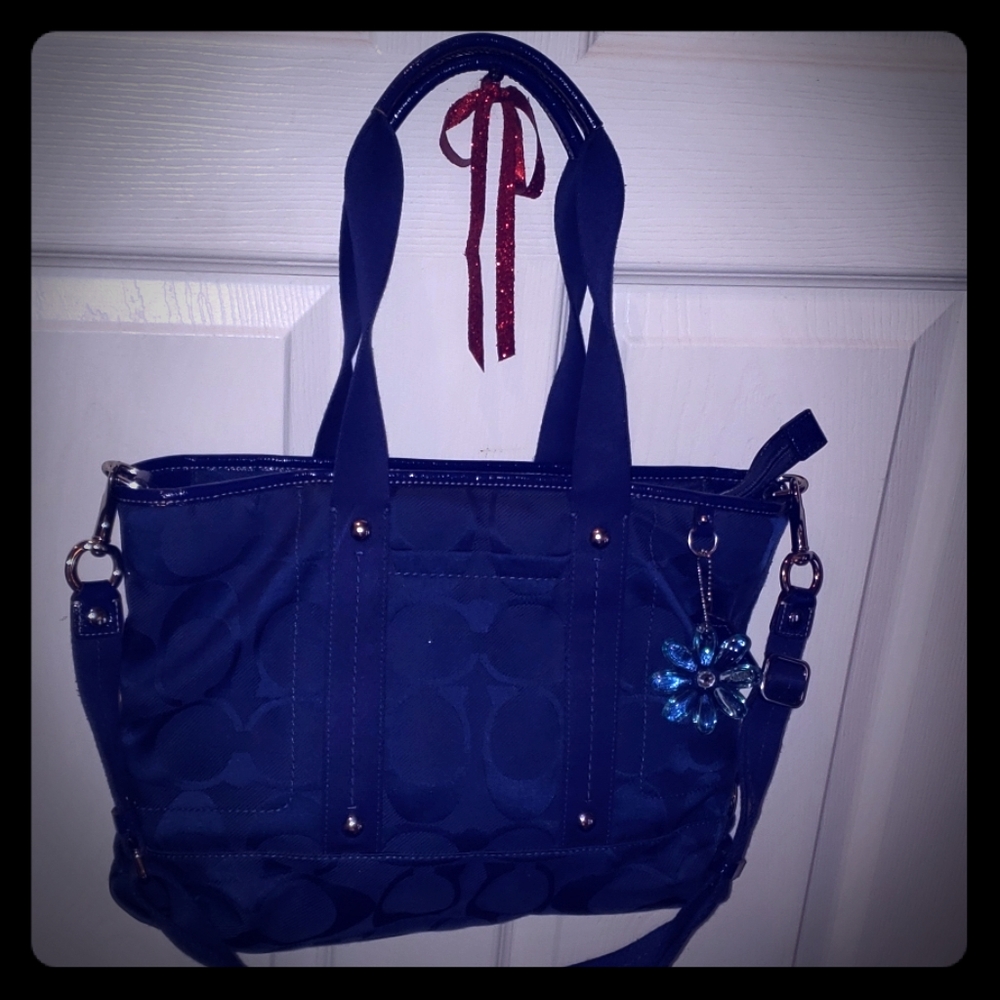 Authentic blue coach cross body/handle purse